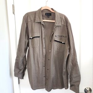 3/$25 INC Khaki Button-Up Jacket Size XXL